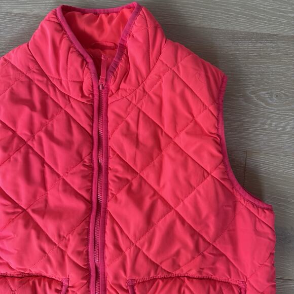 Neon Pink Quilted Vest Aeropostale Women's XL Full Zip Puffer Lightweight - Picture 3 of 9